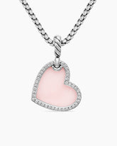 DY Elements® Heart Amulet in Sterling Silver with Pink Opal and Diamonds, 18.7mm